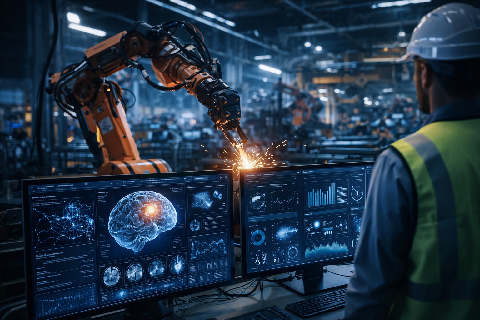 Worker in an industrial facility